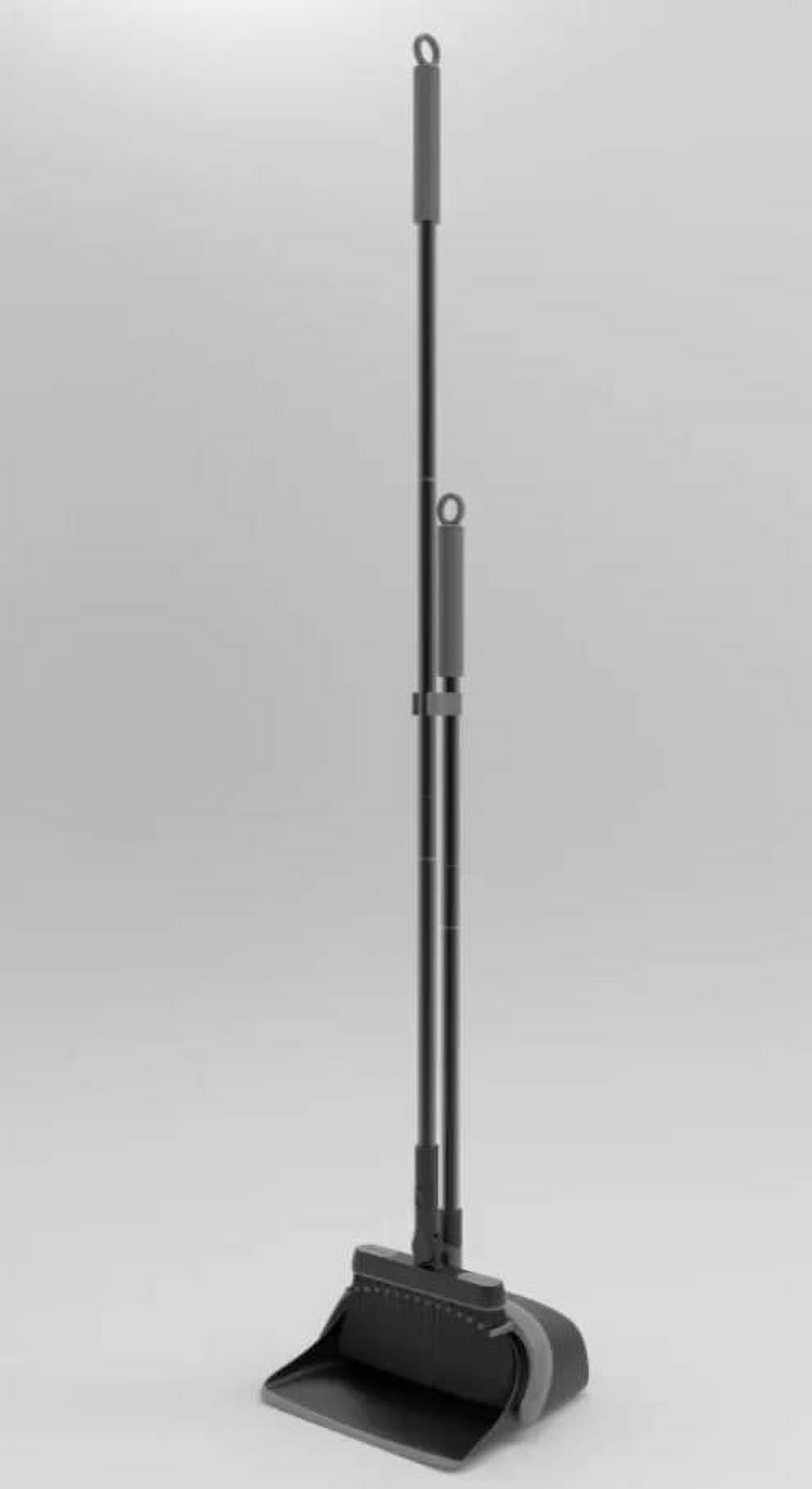 JEHONN Broom and Dustpan Set for Home with Comb Teeth (Grey Black