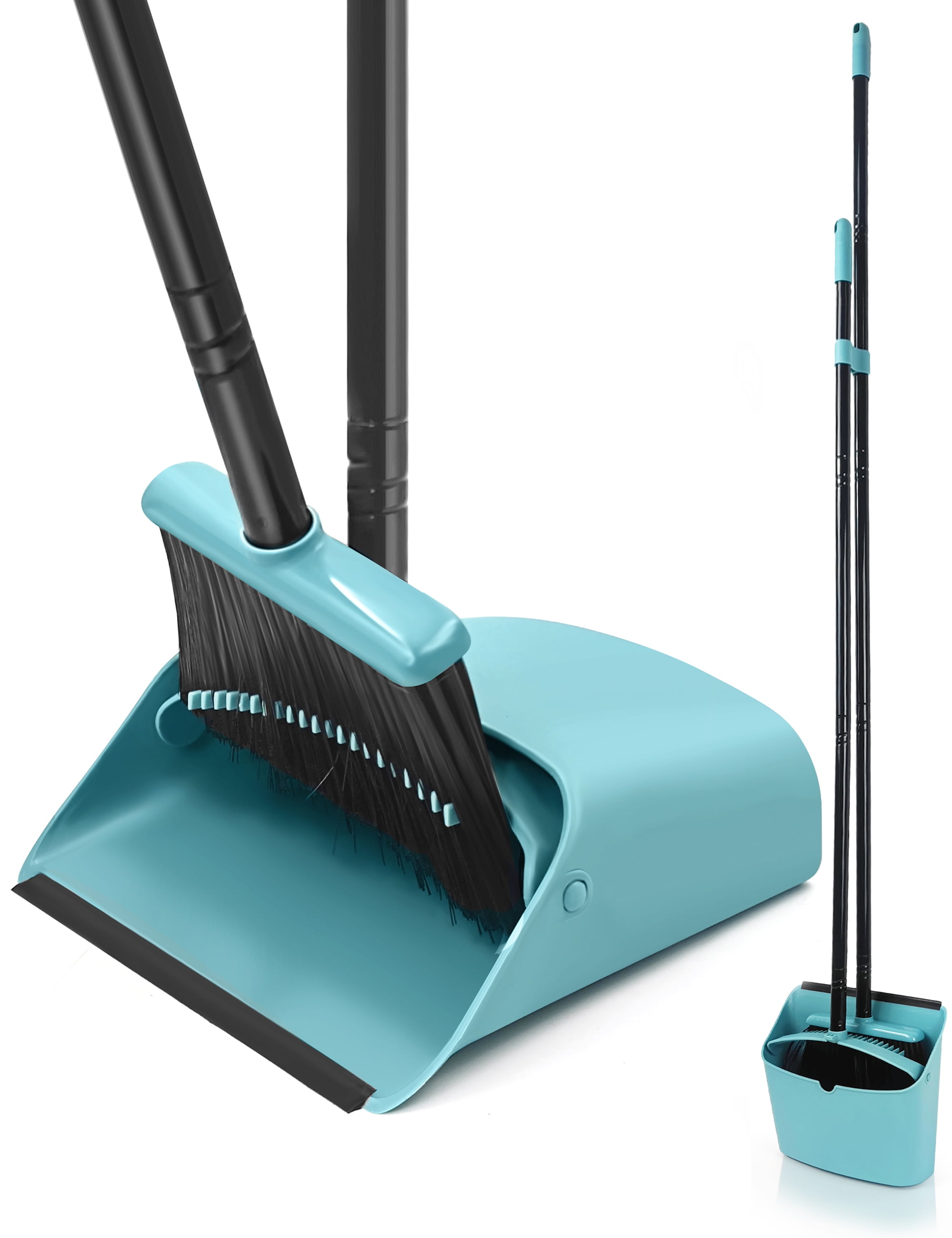 JEHONN Standing Tall Broom and Dustpan Combo Set (GreyGreen)
