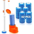 thumbnail image 1 of JEHONN Disposable Toilet Brush Holder Set with 42 Refills (Orange), 1 of 7