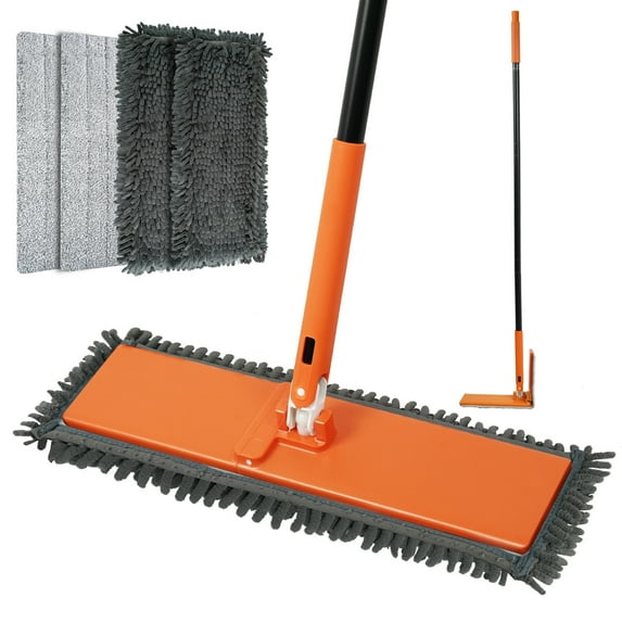 JEHONN Dust Mop for Hardwood Floors with Unique 90° Foldable Panel