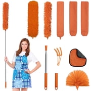 JEHONN Cobweb Duster with Extension Pole 96 inches Orange