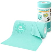 JEHONN 10  x 10  Microfiber Cleaning Cloths Roll, 30-Pack Blue