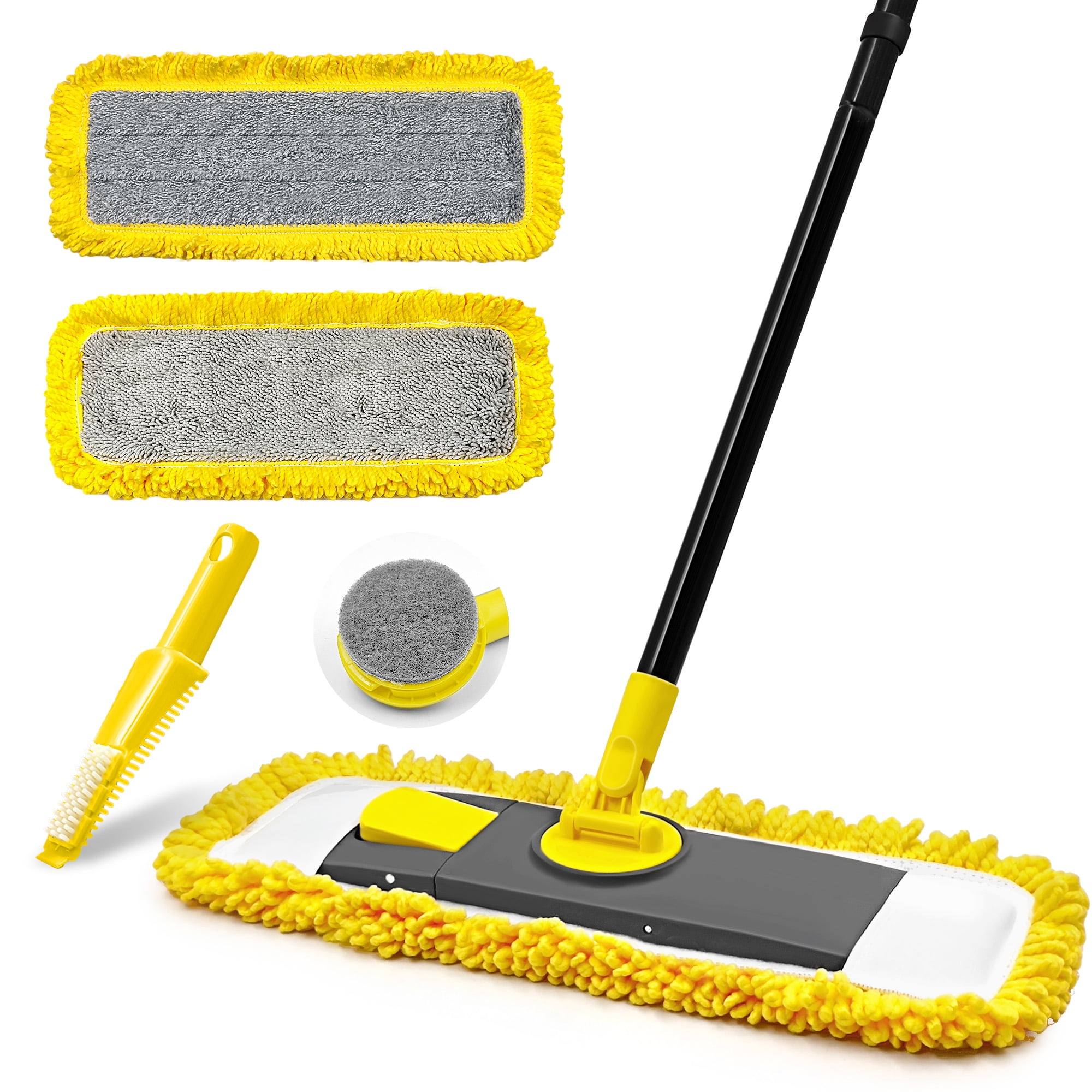 JEHONN Microfiber Mop for Wet Dry Floor Cleaning (Yellow)