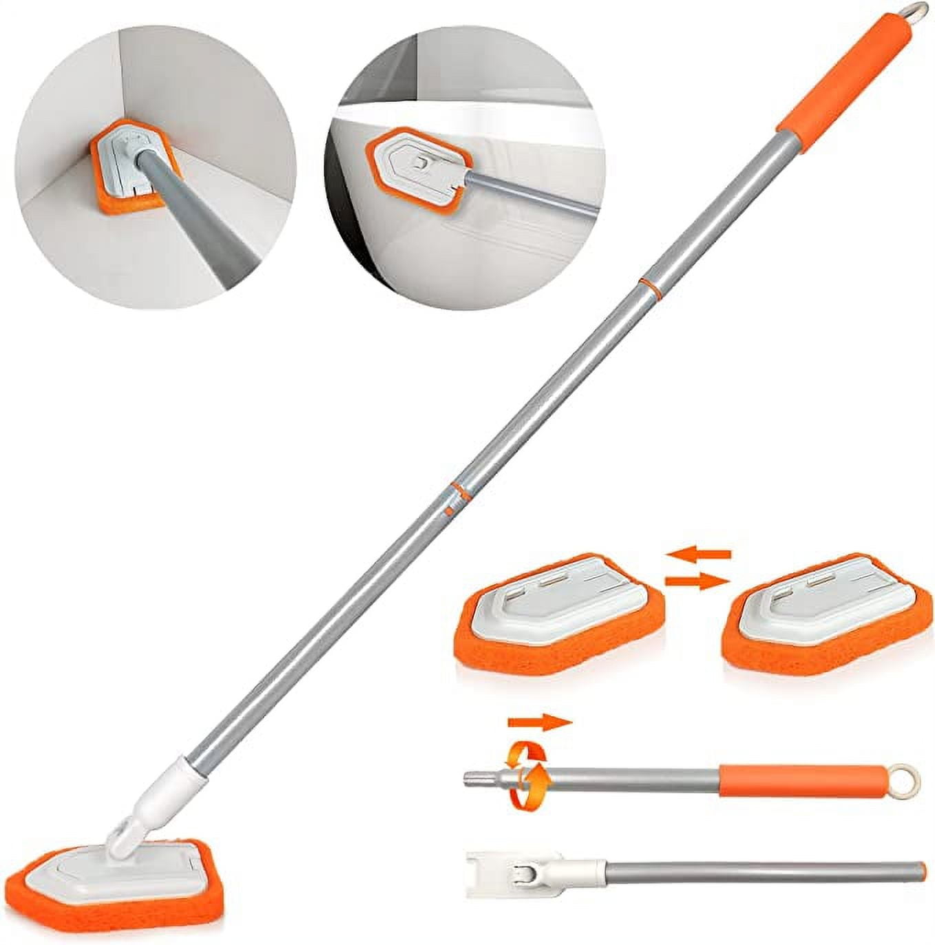 JEHONN Tub and Tile Scrubber with Long Handle, Shower Cleaning Brush ...