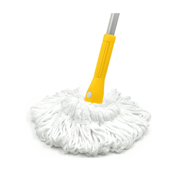 JEHONN Twist Mop with 57.5 inches Long Handle, Self Wringing String Mop for Floor Cleaning (Yellow)