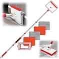 thumbnail image 1 of JEHONN Wall & Baseboard Cleaner Mop Tool with 4 Reusable Pads Red, 1 of 7