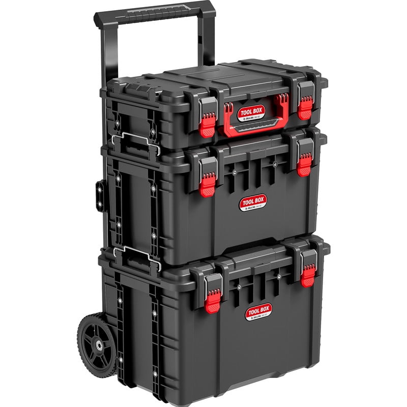 JEKO&JEKO 3-Piece Rolling Tool Box System with Wheels, Modular Storage for Garage, DIY & Home