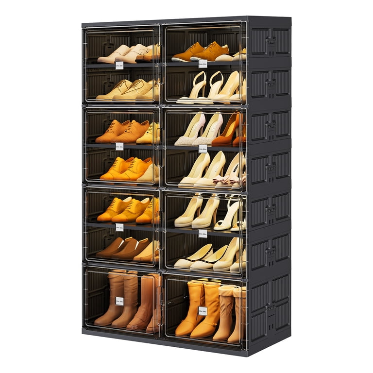 JEKO&JEKO 7-Tier Foldable Shoe Organizer Cabinet, Double Column