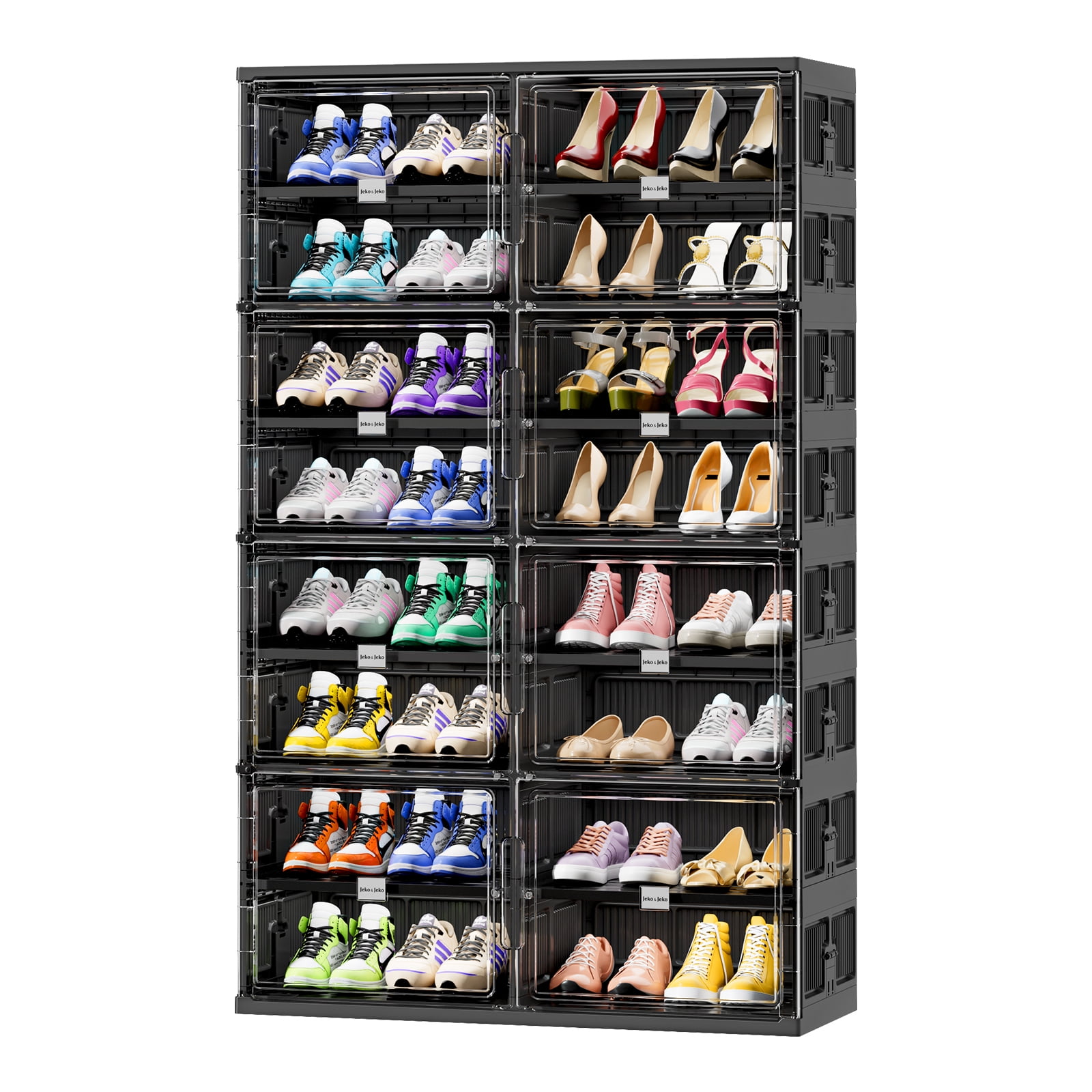 JEKO&JEKO 8 Tiers 32 Pairs Shoe Rack Organizer, Foldable Storage ...