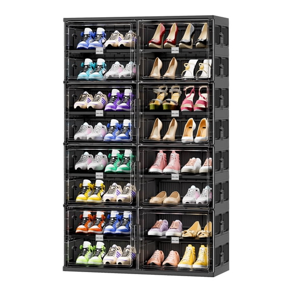 JEKO&JEKO 8 Tiers 32 Pairs Shoe Rack Organizer, Foldable Entryway ...