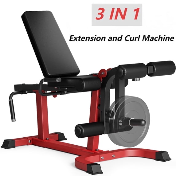 Leg Extension and Curl Machine, 440LB Adjustable Leg Curl Machine for Home Gym, Seated Leg Extension and Lying Curl Machine for Lower Body Workouts