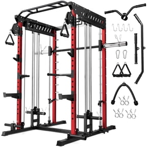 Forgemus Smith Machine Home Gym — 2000LBS All-in-One Power Cage with Dual Cable Crossover, Squat Rack & Attachments for Full Body Workout