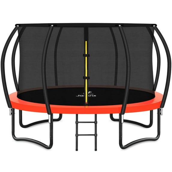 JELENS Trampoline 8FT 10FT 12FT 14FT 16FT, Recreational Trampolines with Enclosure Net and Ladder, Outdoor Anti-Rust Trampolines for Kids and Adults