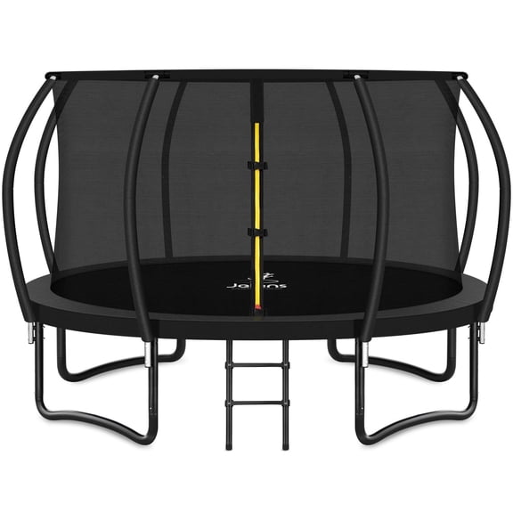 JELENS Trampoline 8FT 10FT 12FT 14FT 16FT, Recreational Trampolines with Enclosure Net and Ladder, Outdoor Anti-Rust Trampolines for Kids and Adults
