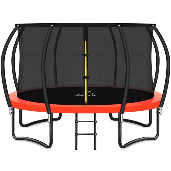 JELENS Trampoline 8FT 10FT 12FT 14FT 16FT, Recreational Trampolines with Enclosure Net and Ladder, Outdoor Anti-Rust Trampolines for Kids and Adults