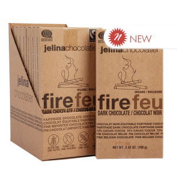 JELINA - 72% DARK CHOCOLATE FIRE BAR - 3.52 oz