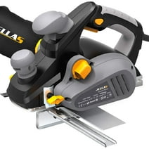 JELLAS Electric Planer for Wood, 7.5 Amp 16500 Rpm Power Hand Planer, 3-1/4 Inch Cut Width, Dual-dust out System, Dual-handle Design, Blade Protector, 2 Reversible HSS Blades and 2 Carbon Brushes