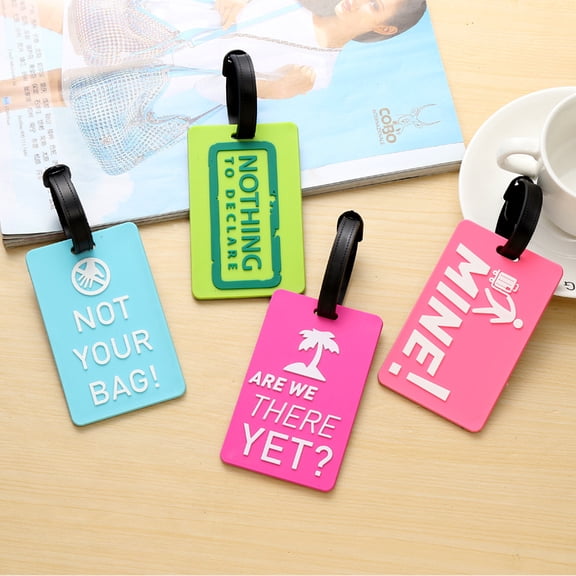 JELLOO 4 Pack Luggage Tags with Identification Card for Travel, Multicolor