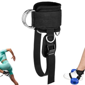 JELLOO Ankle Straps for Dumbbell & Cable Machine | 5 Steel D-Ring Adjustable Leg Workout Cuffs with Protective Gasket for Men & Women