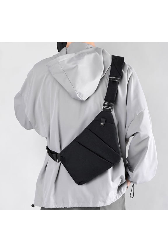 Anti Theft Sling Chest Bag for Men Women Durable Shoulder Backpack Crossbody Bag with Adjustable Strap & Reflective Stripe for Travel Commuting