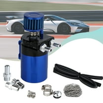 JELLOO Car Oil Catch Can Kit Universal 350ML Aluminum Baffled Oil Reservoir Tank with Breather Hose
