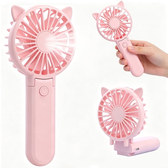 JELLOO Folding Mini, Compact, Portable and Cute Fan, Silent USB Handheld Small Fan