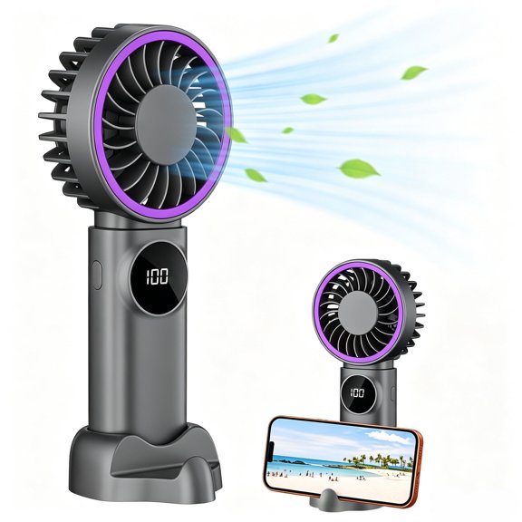 JELLOO Handheld Mini Fan Powerful Small Personal Portable Speed Adjustable USB Rechargeable Eyelash Fan for Kids Girls Boys Woman Man Home Office Outdoor Trael