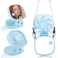 thumbnail image 1 of JELLOO Handheld Small Fan, Neck Hanging Folding Fan, Portable USB Charging Makeup Mirror, Multi purpose Fan, 1 of 5