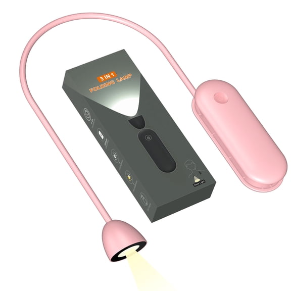 JELLOO LED Reading Light 3 in 1 Multifunctional Neck Book Light Foldable & Rechargeable Lamp 3 Color Small Desk Lamp for Reading Knitting Camping
