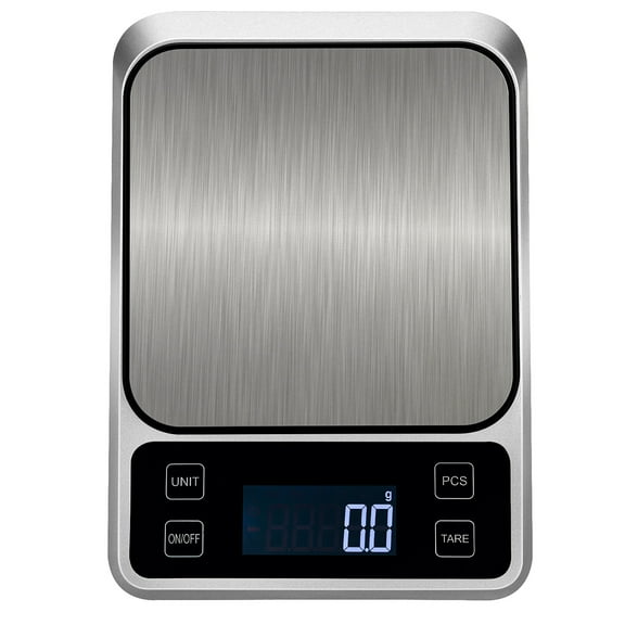 JELLOO Large Kitchen Scale with 3000g/0.1g High Precision Bakery Scale, Mini Gram Scale Measures Grams Ounces for Baking Cooking Food Scale Waterproof Stainless Steel