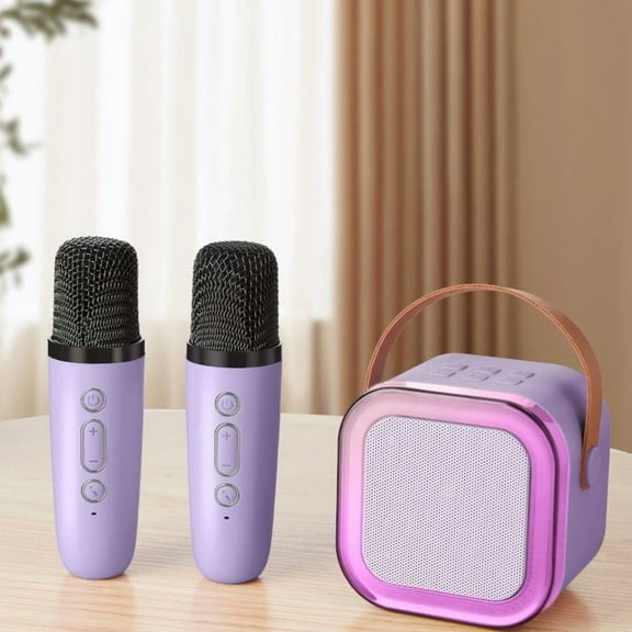 JELLOO Mini Karaoke Machine Portable Bluetooth Speaker with 2 Wireless Mic for Kids, Karafun Premium Songs for All Ages, Christmas Birthday Gifts for Girls Boys