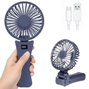JELLOO Mini Portable Fan Powerful Handheld Fan 3 Speeds Personal Hand Rechargeable Fan 90  Foldable Fan Quiet Face Fan 1200mAh Battery Operated Fan with LED Display for Travel Office Outdoor