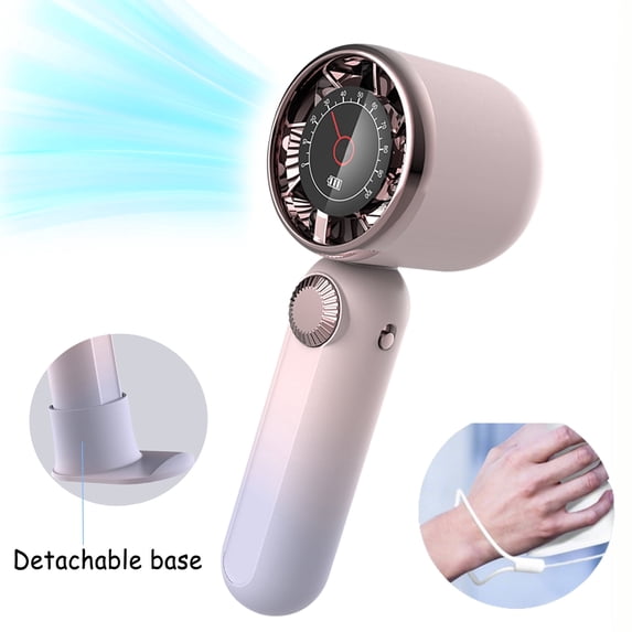 JELLOO Portable Handheld Fan with Base, Speed(1-100) Adjustable Mini Handheld Fan 4000mAh Battery Turbo Mini Fan with Digital Display Operated USB Fan - Ideal for Travel Outdoor Gifts