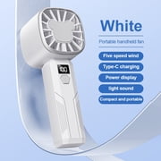 JELLOO Portable Handheld Fan with Digital Display, 5 Speeds Adjustable Mini Personal Fan, High Speed Cooling, USB Rechargeable Personal Hand Held Turbo Fans for Women Men Indoor Outdoor Travel