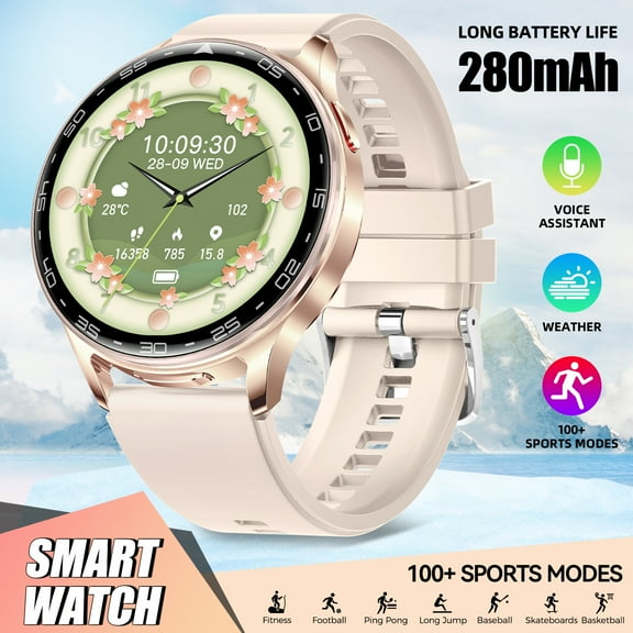 JELLOO T97 Smart Watch for Men Women with Earbuds Bluetooth Call 1.39" HD Screen Outdoor Sports Smartwatch with 100+ Sport Modes IP67 Waterproof Compatible with iOS Android, 1pc