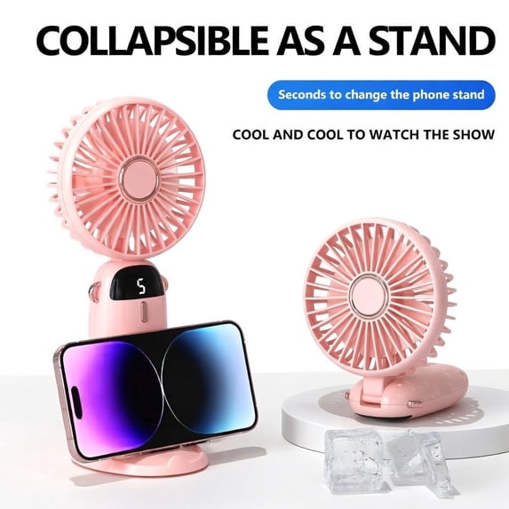 JELLOO Tabletop Handheld Portable Fan Five-Speed Portable Fan Folding Portable Fan Multi-Purpose Portable Fan