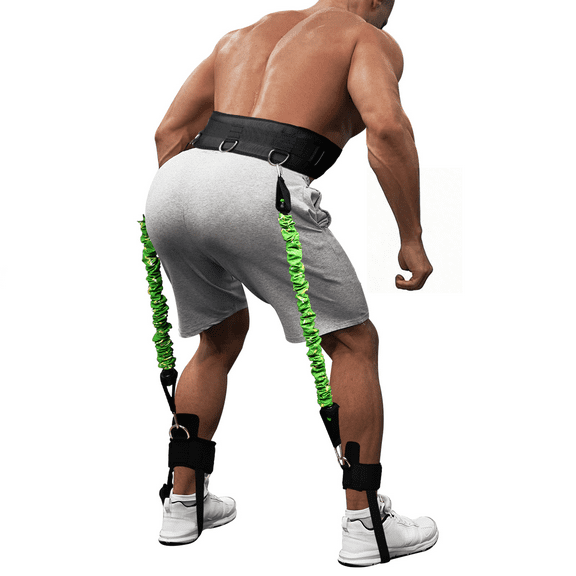 JELLOO Vertical Jumping Trainer with Adjustable Ankle Strap & Belt Horizontal Workout Equipment Leg Resistance Bands for Basketball Football Volleyball Training Equipment