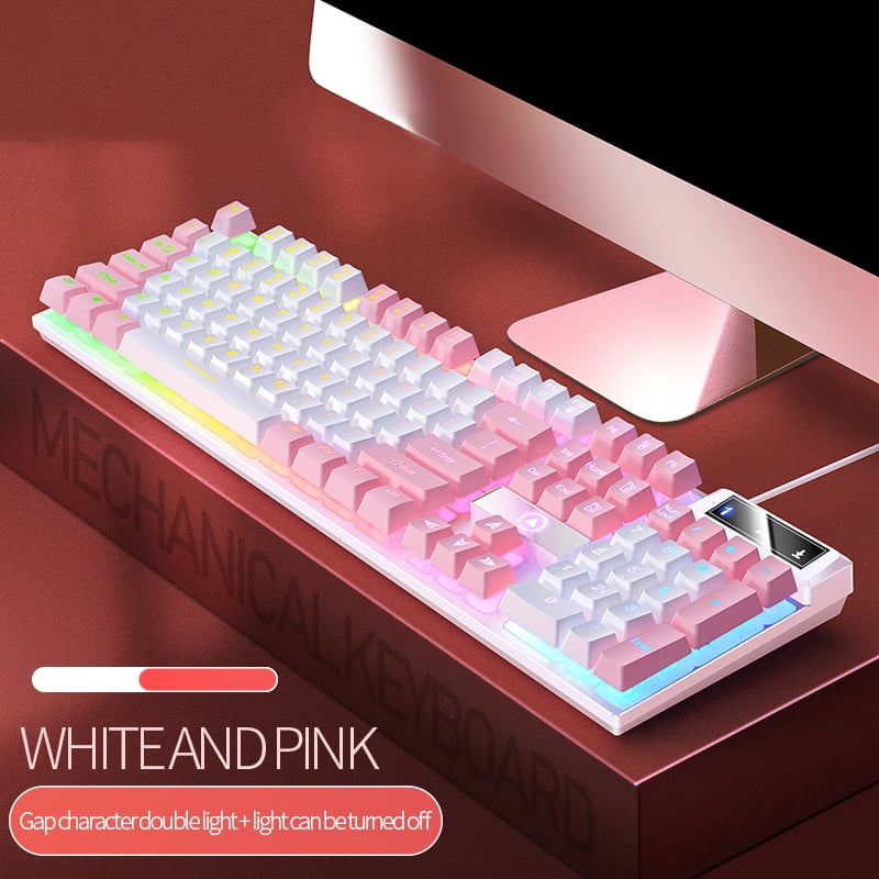 JELLOO Wired Gaming Keyboard - Color-Blocked Luminous Mechanical Feel, Thanksgiving & Christmas Gift Idea