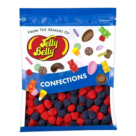 JELLY BELLY Strawberry and Blueberry, Genuine, Official, Fresh from the Source, 16 oz (1 lb) Resealable Bag