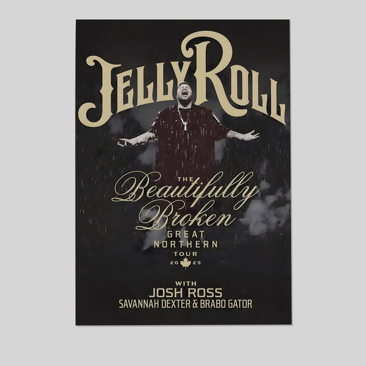 JELLY ROLL The Beautifully Broken Great Northern 2025 Tour Poster