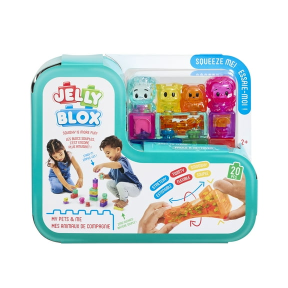 Jelly Blox My Pets and Me- 20 Piece Set of Building Blocks that Bend The Rules!