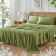 thumbnail image 1 of JELLYMONI 4 Pieces Cooling Full Sheets Set, Microfiber & Bamboo Sheet Set, Breathable & Wrinkle Free - 16" Deep Pockets Bedding Sheets & Pillowcases,Dark Green, 1 of 7