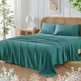 thumbnail image 1 of JELLYMONI 4 Pieces Cooling Full Sheets Set, Microfiber & Bamboo Sheet Set, Breathable & Wrinkle Free - 16" Deep Pockets Bedding Sheets & Pillowcases,Lake Blue, 1 of 7