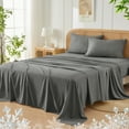 thumbnail image 1 of JELLYMONI 4 Pieces Cooling Twin Sheets Set, Microfiber & Bamboo Sheet Set, Breathable & Wrinkle Free - 16" Deep Pockets Bedding Sheets & Pillowcases,Dark Grey, 1 of 7