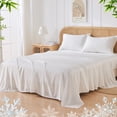 thumbnail image 1 of JELLYMONI 4 Pieces Cooling Twin Sheets Set, Microfiber & Bamboo Sheet Set, Breathable & Wrinkle Free - 16" Deep Pockets Bedding Sheets & Pillowcases,White, 1 of 7