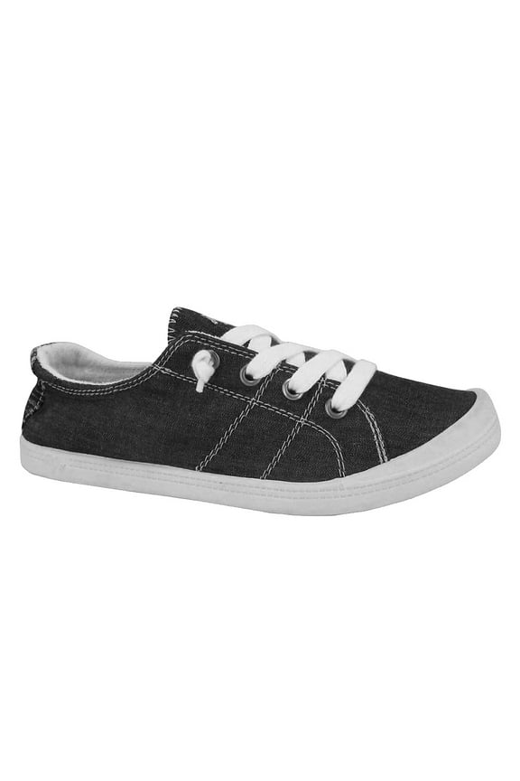Women's Dallas Lace Up Sneakers, Color: Black, Size: 6 (JRBODE008-6)