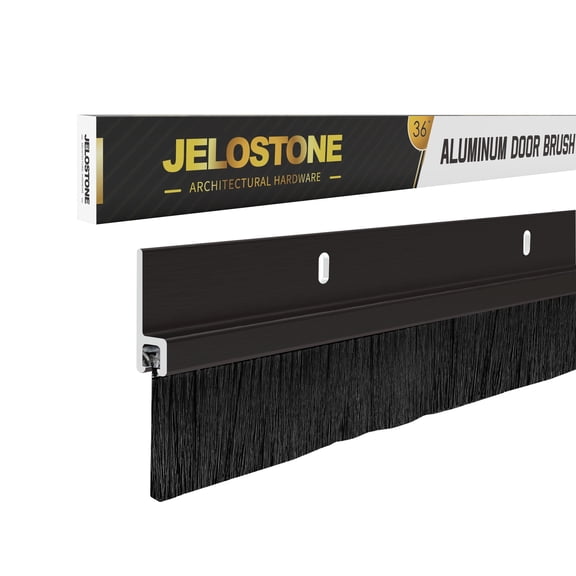 JELOSTONE 2 Pack – 36'' Premium Aluminum Door Sweep with Nylon Brush (Dark Bronze Anodized), Seals Gaps Up to 5/8", UL Fire-Certified, and Built for Long-term Performance, JS-NB161