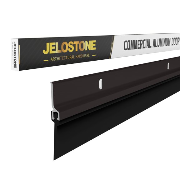 JELOSTONE 2 Pack - Commercial Door Bottom Sweep, Heavy Duty Aluminum, Fire Rated, Vinyl Insert, JS-NV307, Ideal for Residential & Commercial Use (Dark Bronze Anodized, 36'')