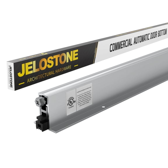 JELOSTONE 36'' Commercial Automatic Door Bottom, Mill Finish, 9/16" W x 1-3/8"H Aluminum Automatic Door Bottom, Full Mortise with Neoprene Insert, JS-4111RL