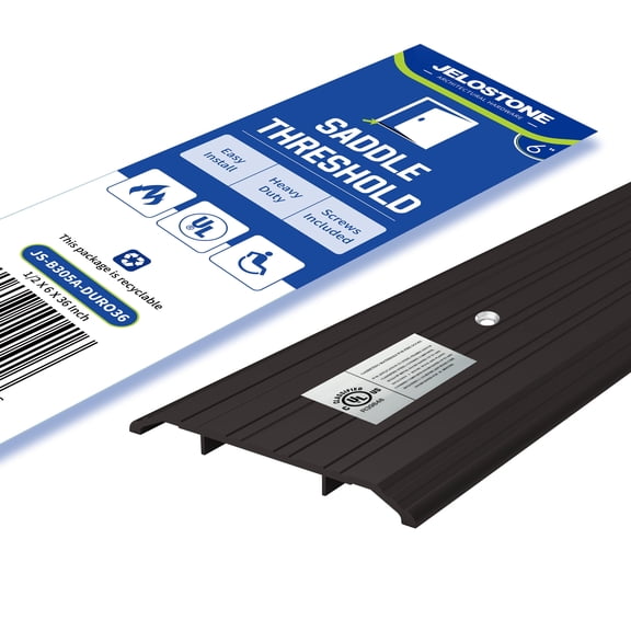 JELOSTONE Heavy-Duty Aluminum Door Threshold(Dark Bronze Anodized) - 6''W x 1/2''H x 36''L - Door Saddle- ADA accessible Barrier Free- Fire Rated- Door Thresholds for Exterior Doors, B305A